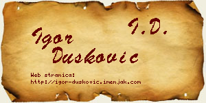 Igor Dušković vizit kartica